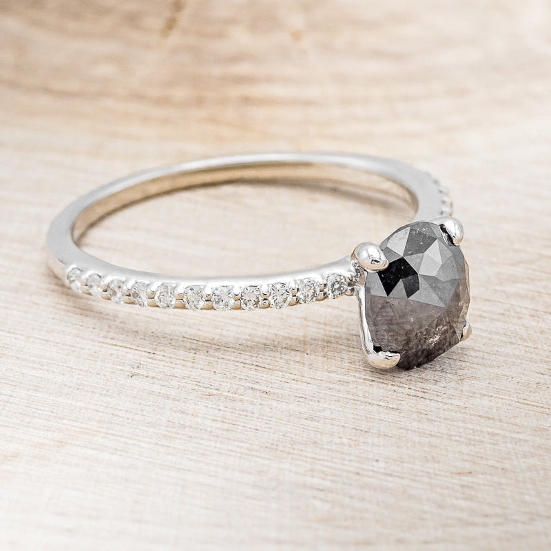 "RAMONA" - ENGAGEMENT RING WITH DIAMOND ACCENTS - MOUNTING ONLY - SELECT YOUR OWN STONE-4
