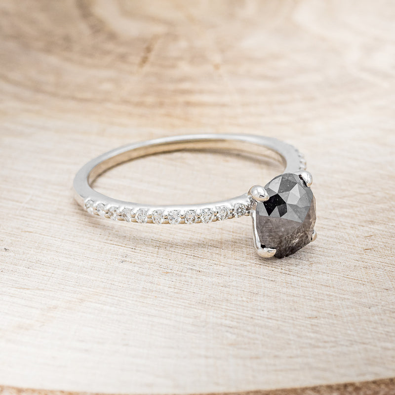"RAMONA" - ENGAGEMENT RING WITH DIAMOND ACCENTS - MOUNTING ONLY - SELECT YOUR OWN STONE