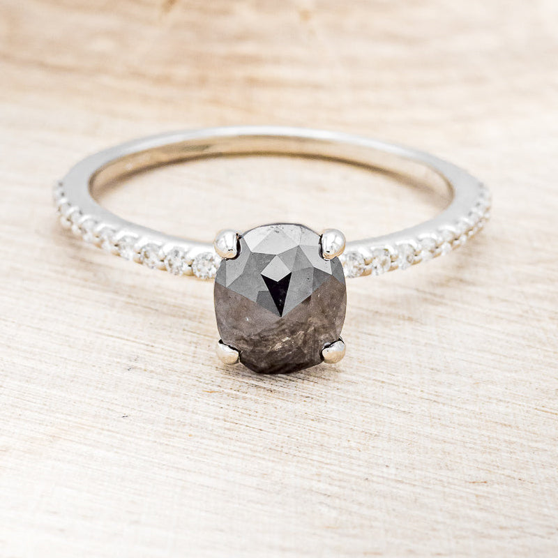 "RAMONA" - ENGAGEMENT RING WITH DIAMOND ACCENTS - MOUNTING ONLY - SELECT YOUR OWN STONE-6