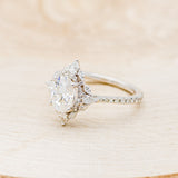 "NORTH STAR" - BRILLIANT CUT OVAL MOISSANITE ENGAGEMENT RING WITH DIAMOND ACCENTS & DIAMOND TRACER-15