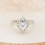 "NORTH STAR" - BRILLIANT CUT OVAL MOISSANITE ENGAGEMENT RING WITH DIAMOND ACCENTS & DIAMOND TRACER-16