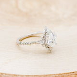 "NORTH STAR" - BRILLIANT CUT OVAL MOISSANITE ENGAGEMENT RING WITH DIAMOND ACCENTS & DIAMOND TRACER-14