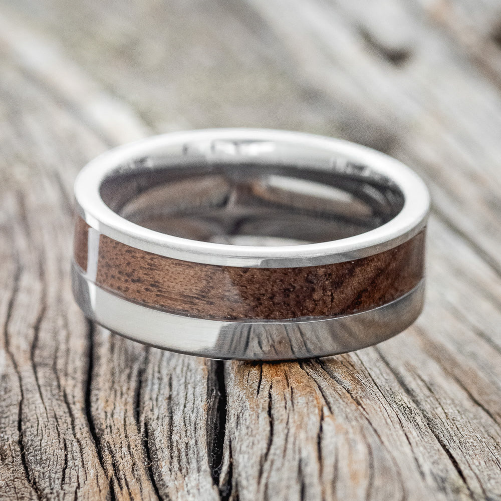 "TANNER" - WALNUT WOOD WEDDING BAND - READY TO SHIP-3