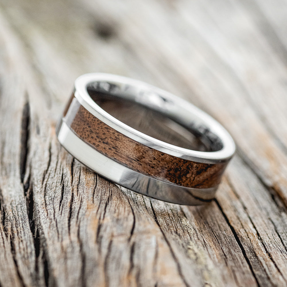 "TANNER" - WALNUT WOOD WEDDING BAND - READY TO SHIP-2