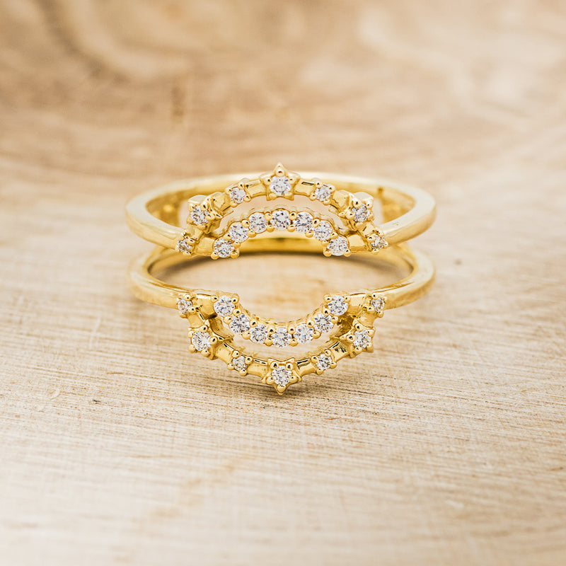 "ZAIA" - 14K GOLD RING GUARD WITH DIAMOND ACCENTS- 14K YELLOW GOLD - SIZE 6 3/4