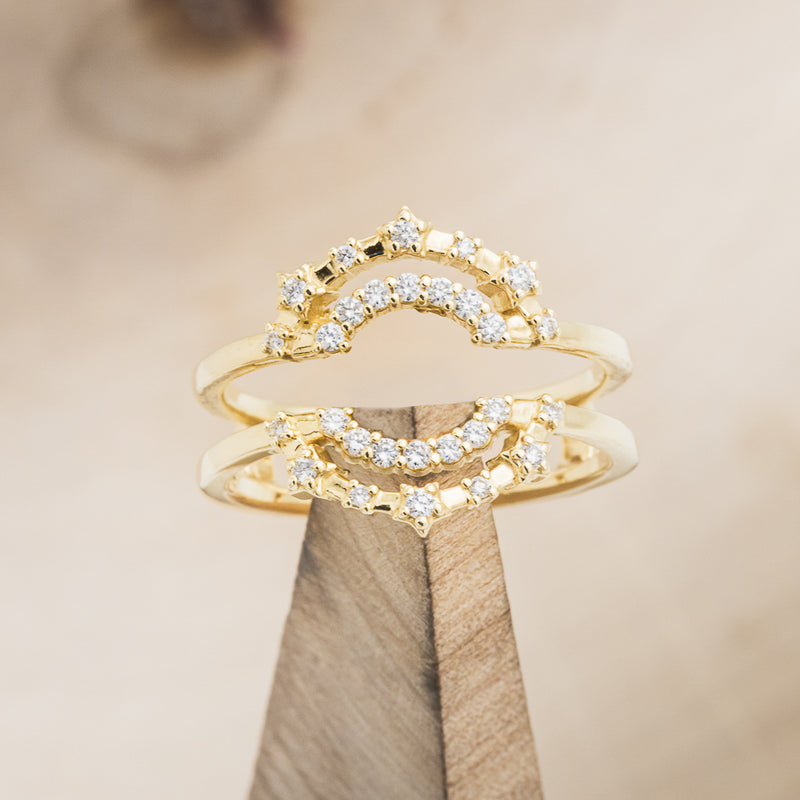 Diamond Insert Guard Ring 1.30 Carats TW Tiara Design 14K Gold, - Ruby Lane