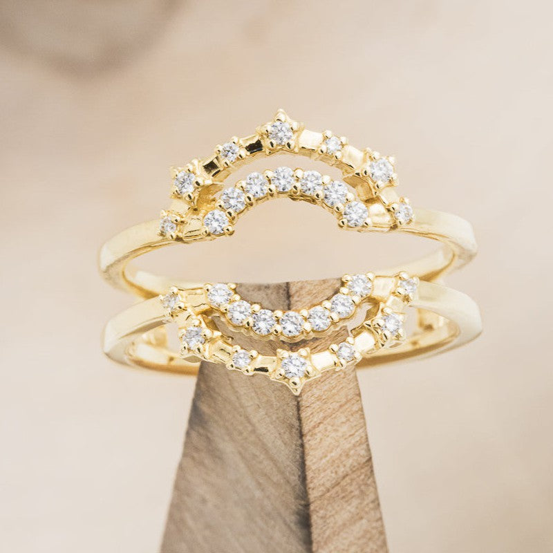 "ZAIA" - 14K GOLD RING GUARD WITH DIAMOND ACCENTS- 14K YELLOW GOLD - SIZE 6 3/4