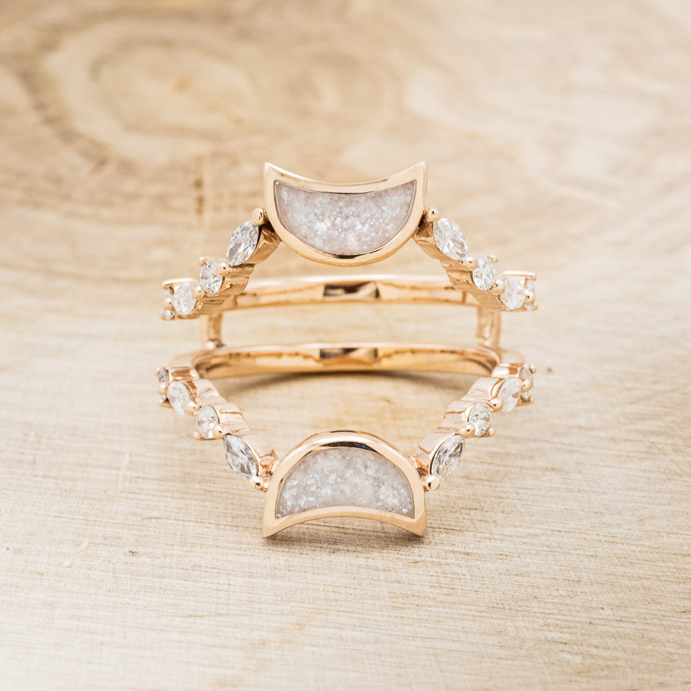 "HECATE" - DIAMOND DUST MOON RING GUARD WITH DIAMOND ACCENTS-4