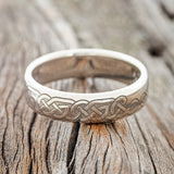 CELTIC DARA KNOT ENGRAVED WEDDING RING FEATURING A 14K GOLD BAND-3