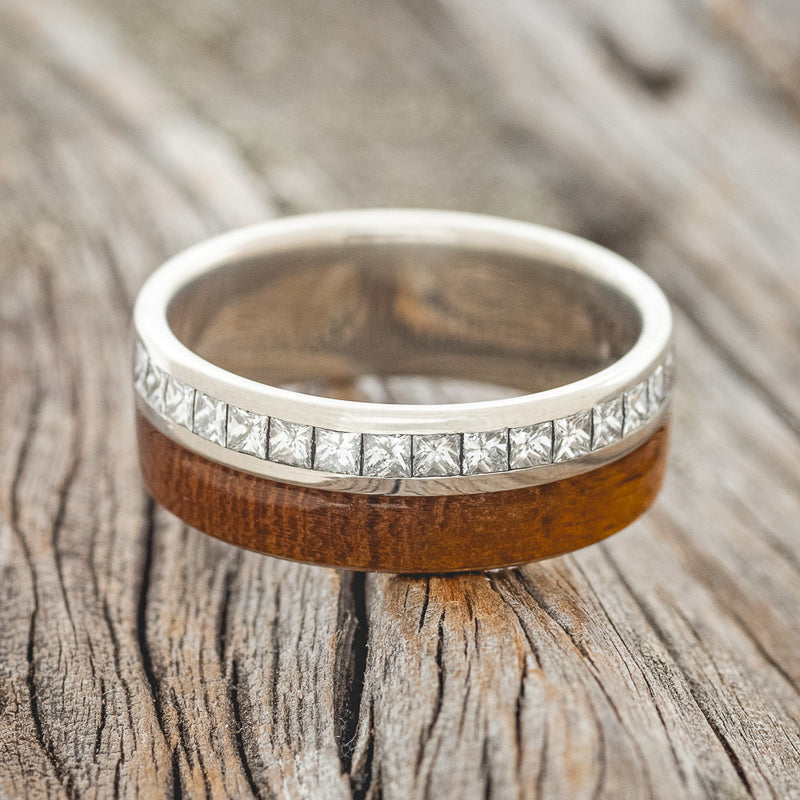 Low Profile Diamond Wood Engagement Ring - Casavir Jewelry