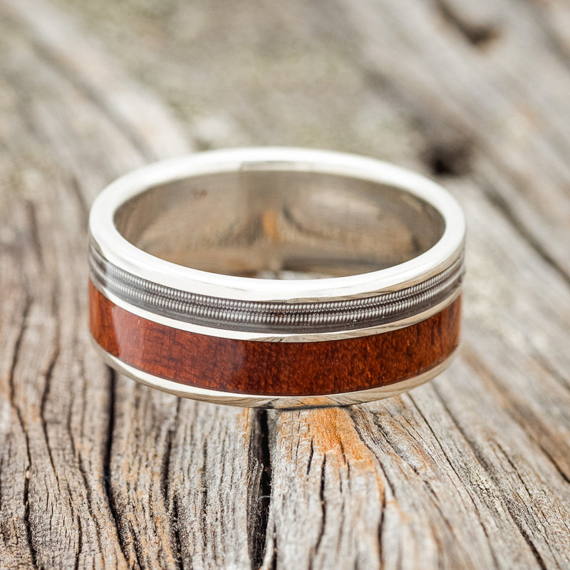 "RAPTOR" - GUITAR STRING & BLOODWOOD WEDDING BAND-3