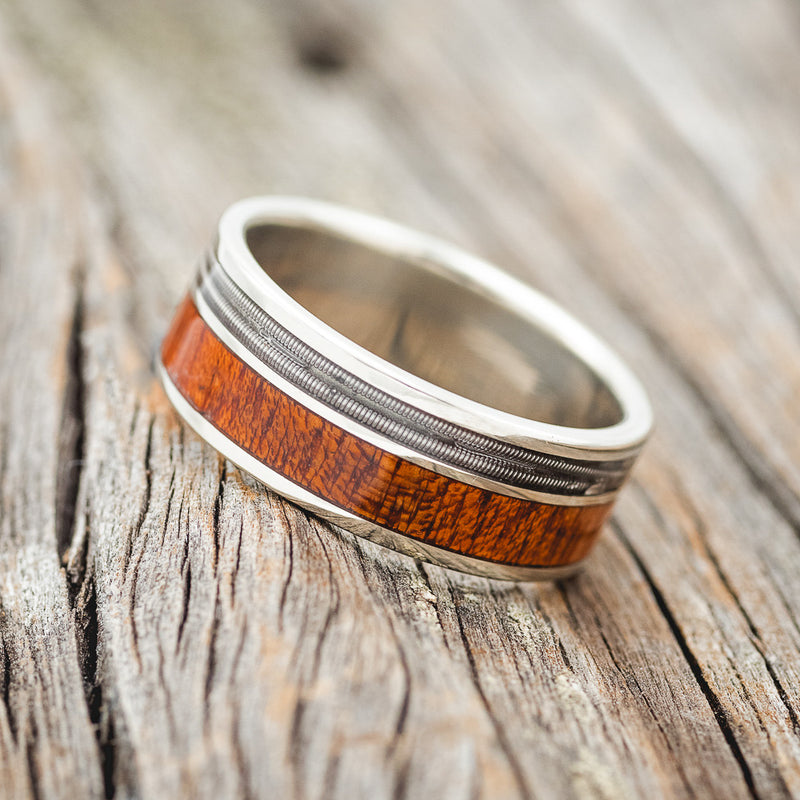 "RAPTOR" - GUITAR STRING & BLOODWOOD WEDDING BAND-2