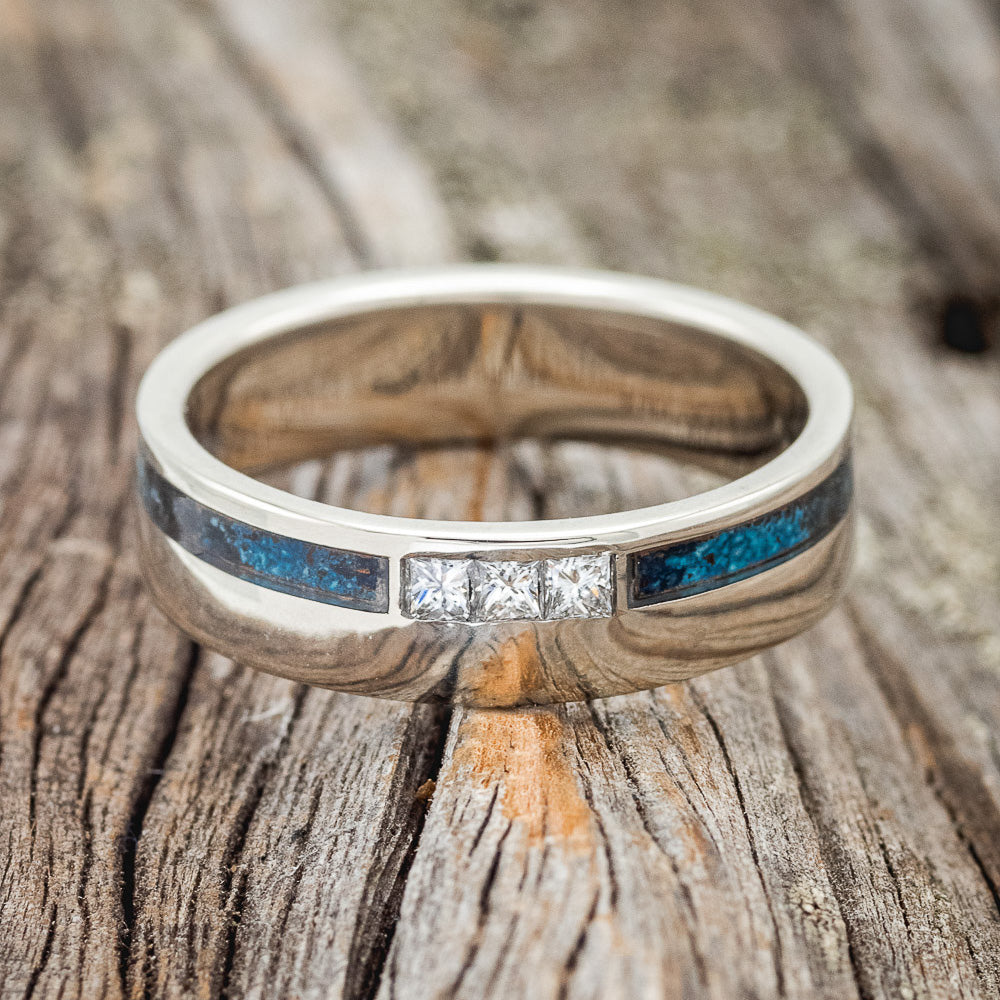 "JULIAN" - PATINA COPPER & DIAMOND WEDDING BAND-3
