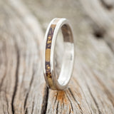 "ETERNA" - BUCKEYE BURL WOOD & GOLD NUGGETS STACKING BAND-1