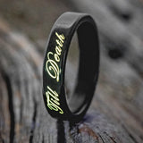 "TILL DEATH" - GLOWING ENGRAVED WEDDING RING-4