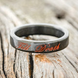 "TILL DEATH" - GLOWING ENGRAVED WEDDING RING-3