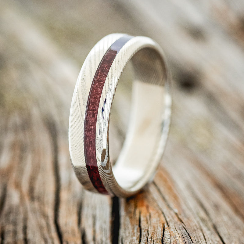 "VERTIGO" - PURPLEHEART WOOD WEDDING RING-8