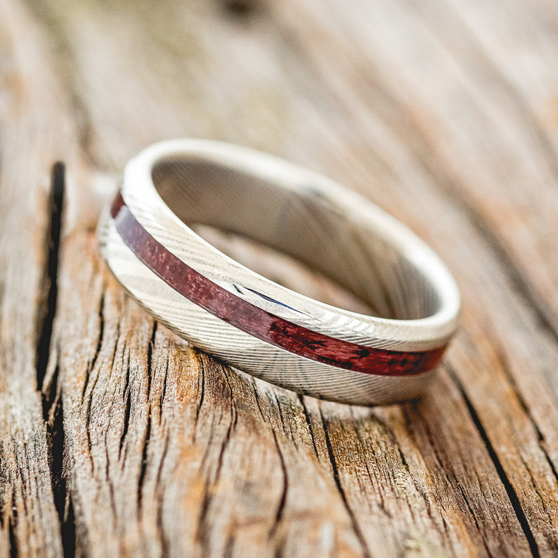 "VERTIGO" - PURPLEHEART WOOD WEDDING RING-9