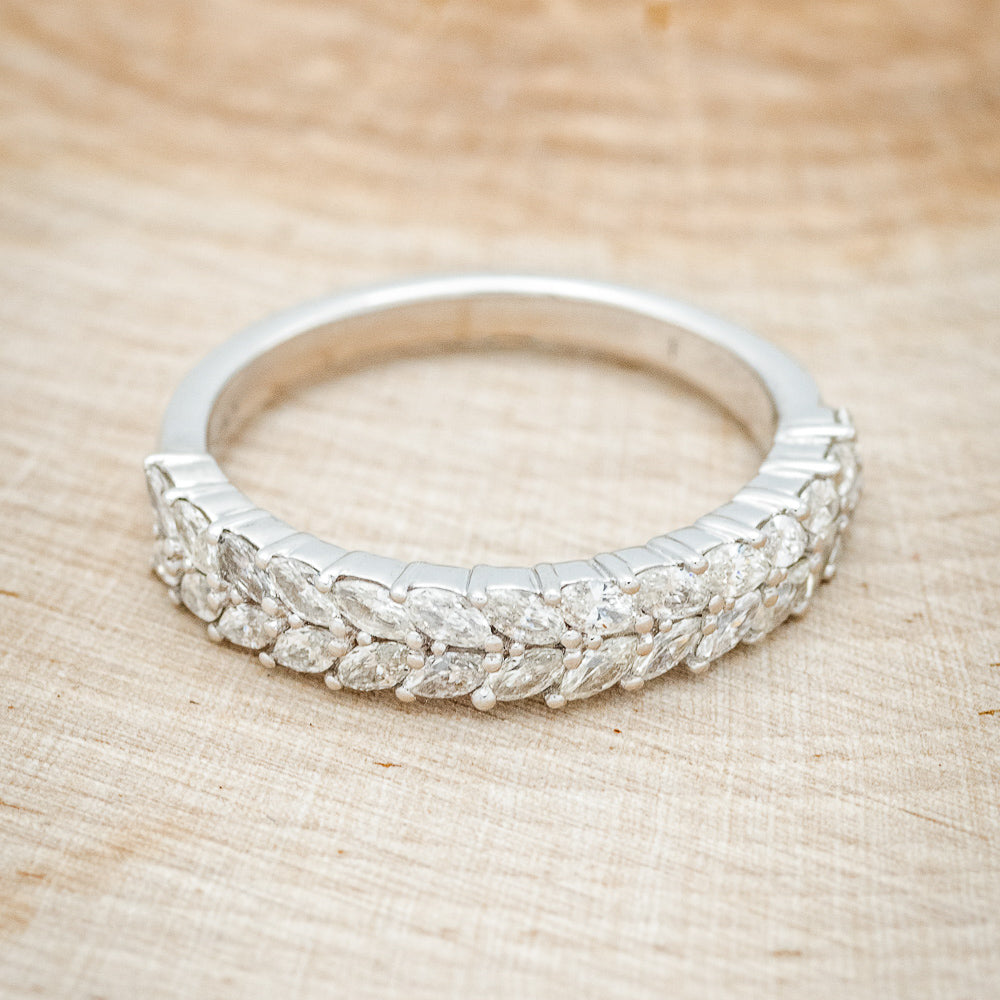 "ESMEREE" - MARQUISE DIAMOND STACKING WEDDING BAND-10
