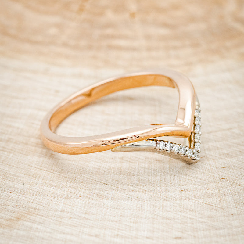 "VALERIE" - TWO-TONED V-SHAPED DIAMOND STACKING BAND