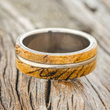 "GOLDEN" - SPALTED MAPLE WOOD WEDDING BAND-3