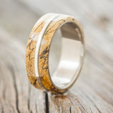 "GOLDEN" - SPALTED MAPLE WOOD WEDDING BAND-1