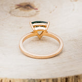 "PIPER" - TRILLION CUT MOSS AGATE ENGAGEMENT RING WITH DIAMOND ACCENTS
