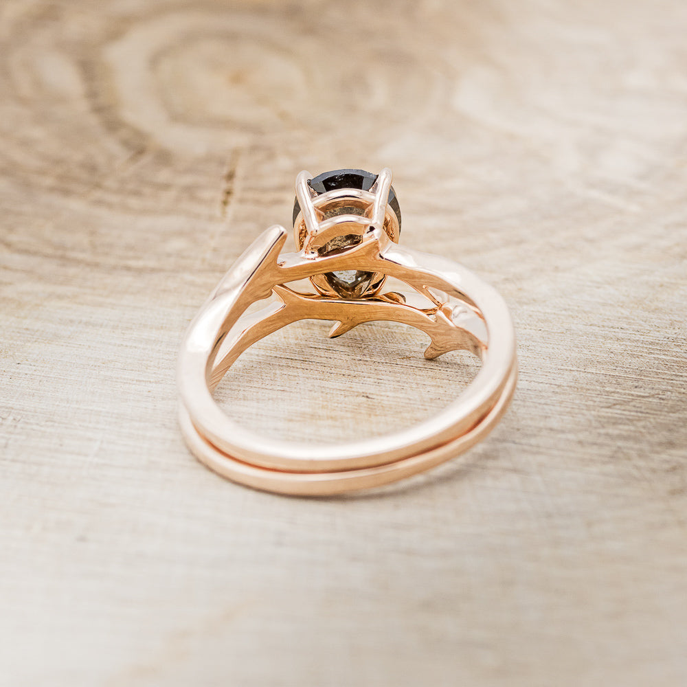 "ARTEMIS" - ENGAGEMENT RING WITH ANTLER-STYLE STACKING BAND - MOUNTING ONLY - SELECT YOUR OWN STONE-7