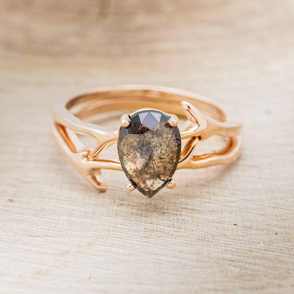 "ARTEMIS" - ENGAGEMENT RING WITH ANTLER-STYLE STACKING BAND - MOUNTING ONLY - SELECT YOUR OWN STONE-5