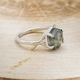 "ARTEMIS" - HEXAGON MOSS AGATE ENGAGEMENT RING-8