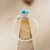 "AURAE" - EMERALD CUT TURQUOISE ENGAGEMENT RING WITH DIAMOND ACCENTS-5