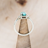 "PRESLEY" - OVAL TURQUOISE ENGAGEMENT RING WITH BAGUETTE DIAMOND ACCENTS-5