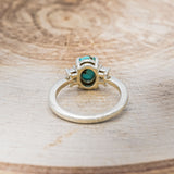 "PRESLEY" - OVAL TURQUOISE ENGAGEMENT RING WITH BAGUETTE DIAMOND ACCENTS-6