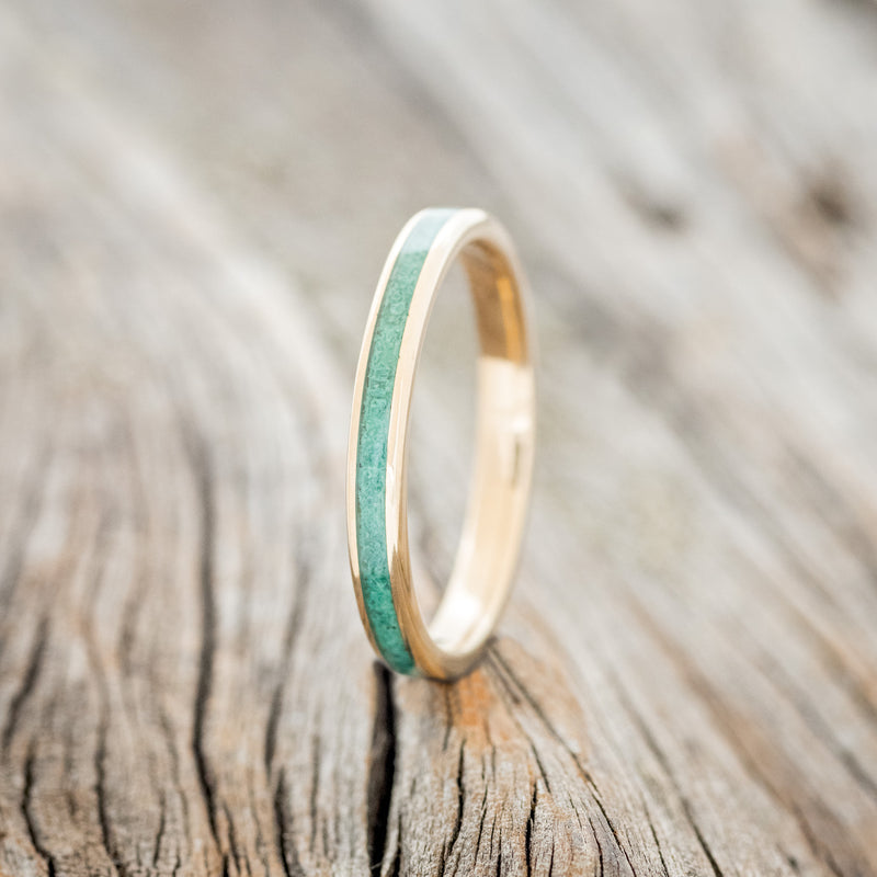 "ETERNA" - MALACHITE STACKING BAND FEATURING A 14K GOLD BAND-1