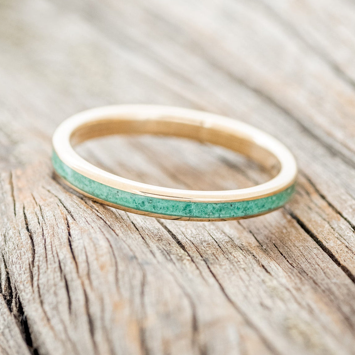 "ETERNA" - MALACHITE STACKING BAND FEATURING A 14K GOLD BAND-2