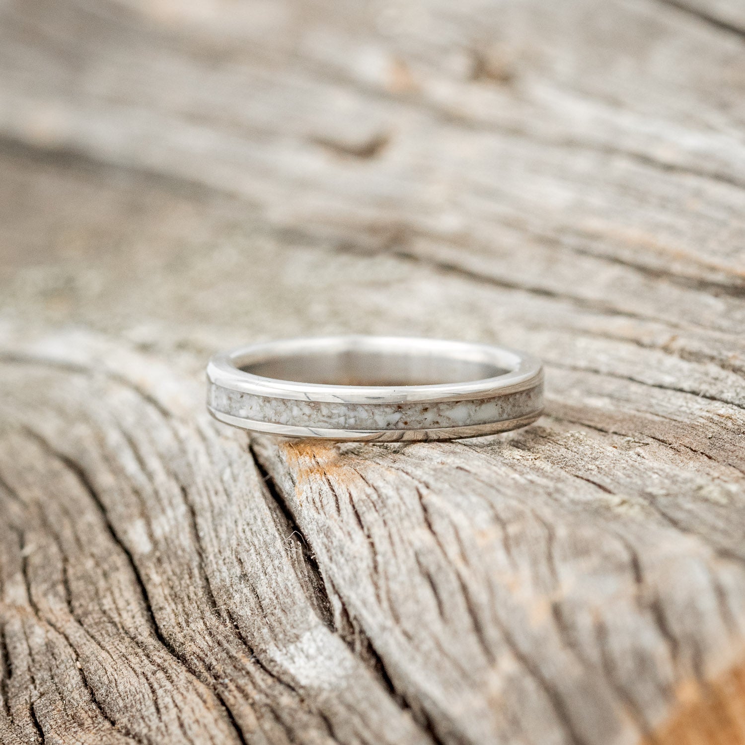 "ETERNA" - ELK TOOTH IVORY STACKING WEDDING BAND-3