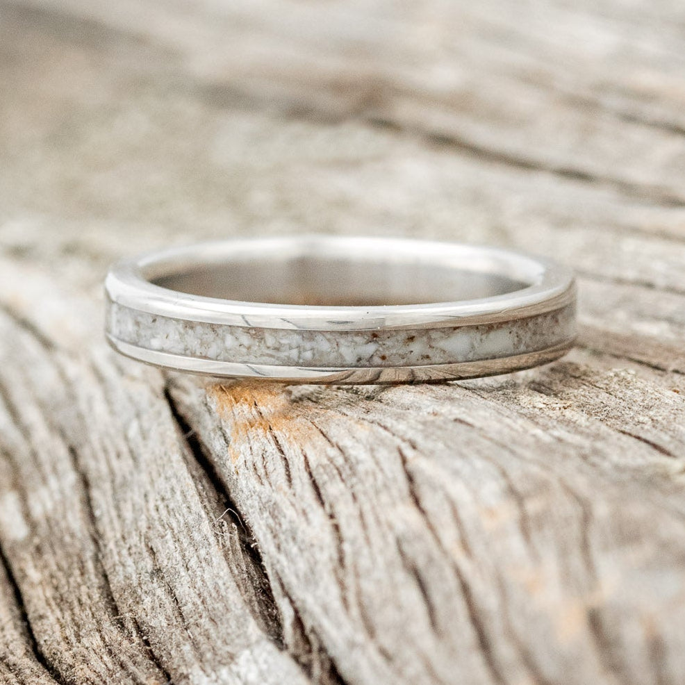 "ETERNA" - ELK TOOTH IVORY STACKING WEDDING BAND-3