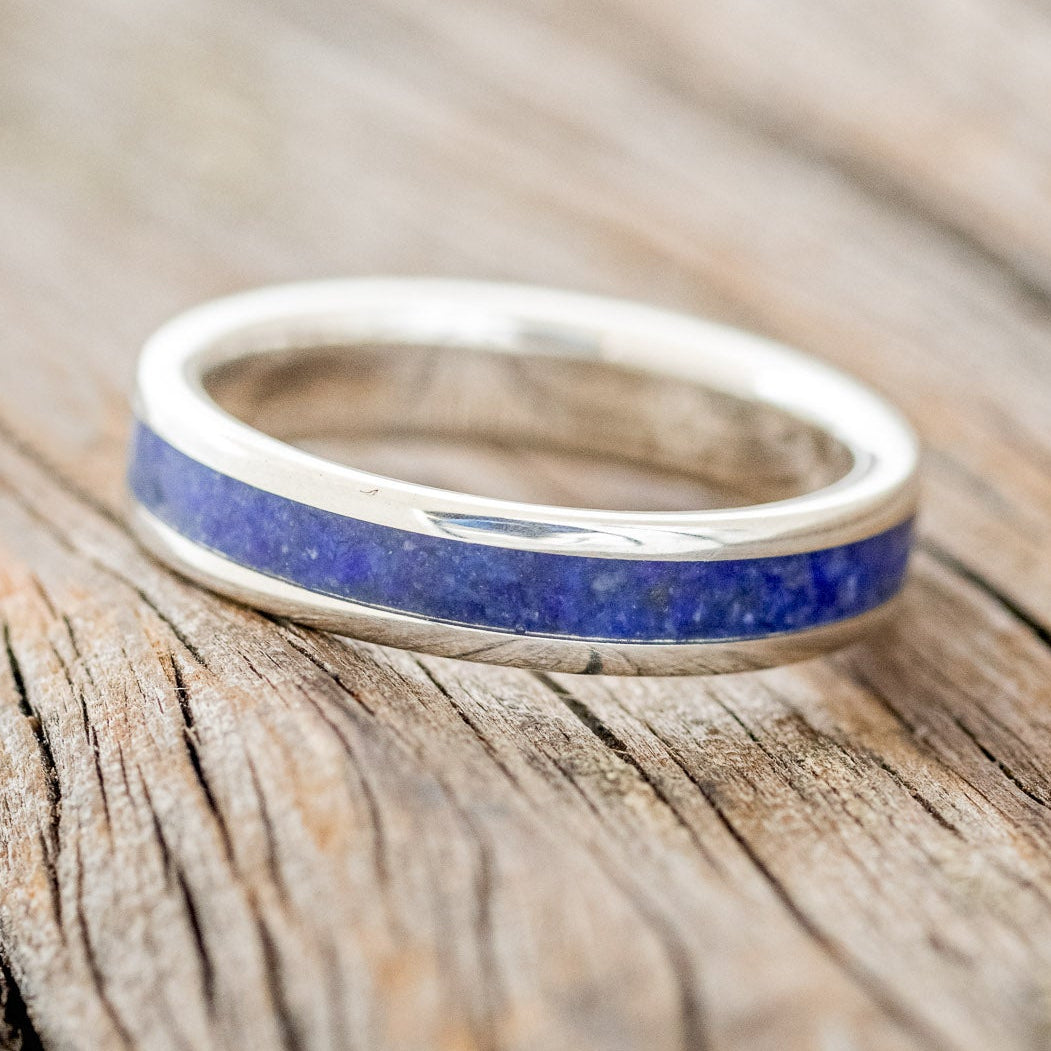 "PERENNA" - LAPIS LAZULI 14K GOLD STACKING BAND-2