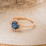 "CORALIE" - ROUND CUT LAB-GROWN ALEXANDRITE ENGAGEMENT RING WITH A DIAMOND HALO-3