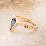 "BIANCA" - BRIDAL SUITE - KITE CUT LAB-GROWN ALEXANDRITE ENGAGEMENT RING WITH ALEXANDRITE & DIAMOND ACCENTS-6