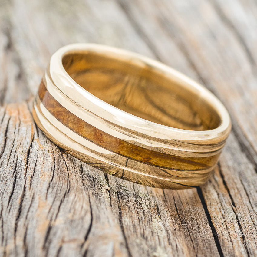 "AUSTIN" - WHISKEY BARREL OAK WEDDING RING-12