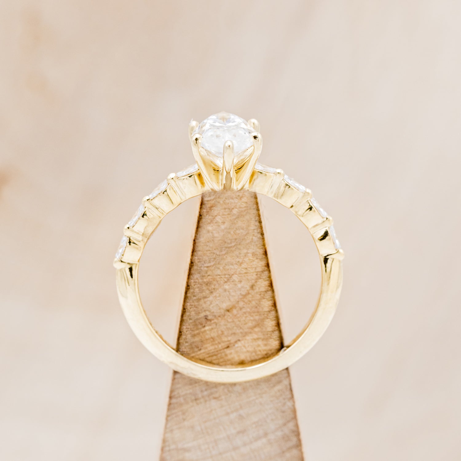 "ROMY" - MARQUISE CUT MOISSANITE ENGAGEMENT RING WITH DIAMOND ACCENTS-5