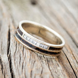 "TRIDENT" - SQUARE DIAMONDS & PATINA COPPER WEDDING BAND-2