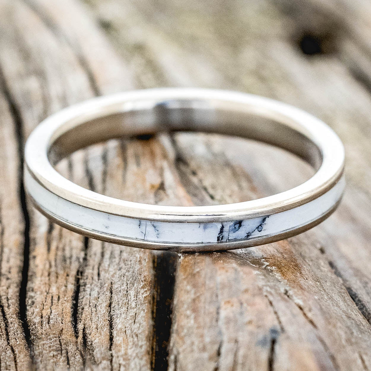 "ETERNA" - WHITE TURQUOISE TRUSTONE STACKING BAND-3