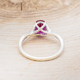 "ROSLYN" - OVAL LAB-GROWN RUBY ENGAGEMENT RING WITH DIAMOND ACCENTS-6