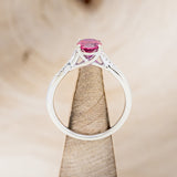 "ROSLYN" - OVAL LAB-GROWN RUBY ENGAGEMENT RING WITH DIAMOND ACCENTS-5