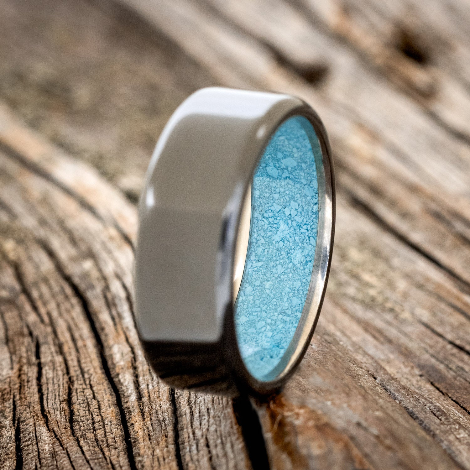 TURQUOISE LINED WEDDING BAND-18