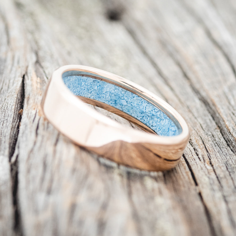 TURQUOISE LINED WEDDING BAND-4