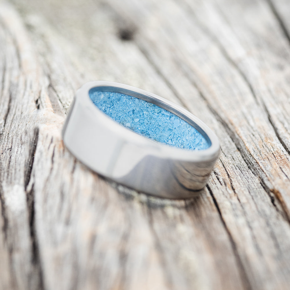 TURQUOISE LINED WEDDING BAND-4