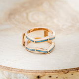 Shown here is "Lina", a turquoise ring guard, facing right. Many other center stone options are available upon request.